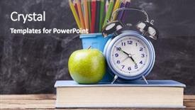  Presentation with back school - Beautiful slide deck featuring back to school concept - supplies backdrop and a dark gray colored foreground
