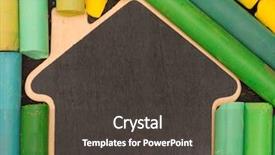  Presentation with back school - Audience pleasing PPT theme consisting of back to school concept blackboard backdrop and a dark gray colored foreground