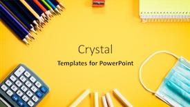  Presentation with yellow medical - Slide set enhanced with back-to-school-concept-during background and a light gray colored foreground