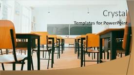  Presentation with back school - Slide set enhanced with back-to-school-concept-empty background and a sky blue colored foreground