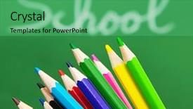  Presentation with green chalkboard - Slide deck featuring back to school concept green background and a  colored foreground