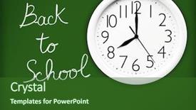  Presentation with back school - Colorful slide set enhanced with back to school concept handwriting backdrop and a forest green colored foreground