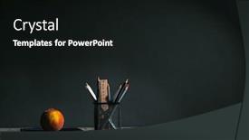  Presentation with back school - Slides enhanced with back-to-school-concept-stationery background and a black colored foreground