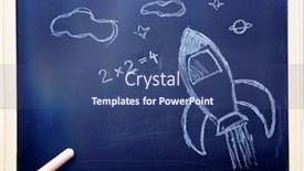  Presentation with hand drawn school - PPT theme enhanced with back-to-school-concept background and a ocean colored foreground