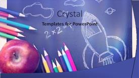  Presentation with hand drawn school - Beautiful slide set featuring back-to-school-concept backdrop and a teal colored foreground