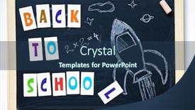  Presentation with hand drawn school - Amazing presentation design having back-to-school-concept backdrop and a ocean colored foreground