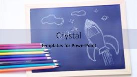  Presentation with hand drawn school - PPT theme with back-to-school-concept background and a ocean colored foreground