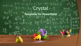  Presentation with back-school - Slide set enhanced with back-to-school-concept background and a ocean colored foreground