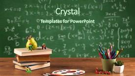  Presentation with back school - Theme enhanced with back to school concept background and a ocean colored foreground