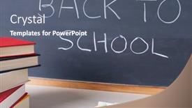  Presentation with back-school - Slides featuring back-to-school-concept background and a gray colored foreground