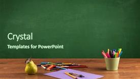  Presentation with back school - PPT theme enhanced with back to school concepty background and a tawny brown colored foreground