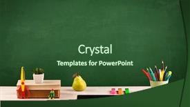  Presentation with back to school concept school - PPT theme featuring back to school concepty background and a ocean colored foreground