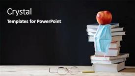  Presentation with medical books - Presentation design consisting of back-to-school-during-covid background and a black colored foreground