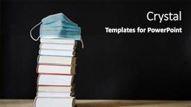  Presentation with medical books - Cool new PPT layouts with back-to-school-during-covid backdrop and a black colored foreground
