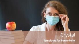  Presentation with pandemics - Beautiful PPT theme featuring back-to-school-during-covid backdrop and a coral colored foreground