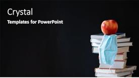 Presentation with medical books - PPT theme enhanced with back-to-school-during-covid background and a black colored foreground