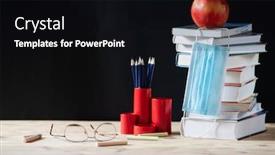  Presentation with medical books - Audience pleasing PPT layouts consisting of back-to-school-during-covid backdrop and a black colored foreground