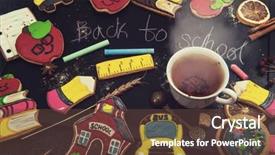  Presentation with back to school - Presentation theme consisting of back to school gingerbreads cookies background and a  colored foreground