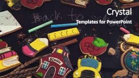  Presentation with back school - Presentation theme with back to school gingerbreads cookies background and a wine colored foreground