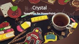  Presentation with back to school clothing - Colorful presentation theme enhanced with back to school gingerbreads cookies backdrop and a tawny brown colored foreground