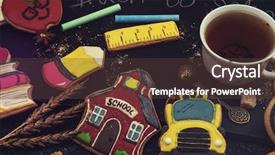  Presentation with back school - Presentation consisting of back to school gingerbreads cookies background and a tawny brown colored foreground