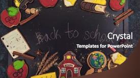  Presentation with back school - Beautiful presentation design featuring back to school gingerbreads cookies backdrop and a dark gray colored foreground