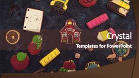  Presentation with school anniversary - Amazing presentation design having back to school gingerbreads cookies backdrop and a tawny brown colored foreground