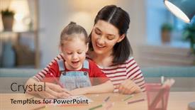  Presentation with back school - PPT layouts with back-to-school-happy-child background and a coral colored foreground