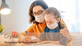  Presentation with back school - Slides featuring back-to-school-happy-child background and a coral colored foreground