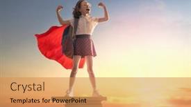  Presentation with back school education - Theme with back-to-school-happy-child background and a coral colored foreground