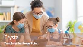  Presentation with school children - Slides having back-to-school-happy-children background and a coral colored foreground