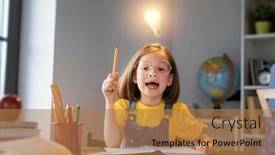  Presentation with school desk - Presentation theme featuring back-to-school-happy-cute background and a coral colored foreground