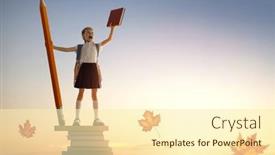  Presentation with back school education - Presentation theme consisting of back-to-school-happy-cute background and a cream colored foreground