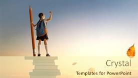  Presentation with back school education - Slide set having back-to-school-happy-cute and a cream colored foreground