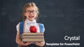  Presentation with back to school clothing - PPT theme consisting of primary industries - back to school happy cute background and a dark gray colored foreground