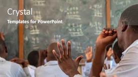  Presentation with back school - Slide deck with back-to-school-in-africa background and a gray colored foreground