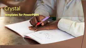  Presentation with back school - PPT theme enhanced with back-to-school-in-africa background and a tawny brown colored foreground