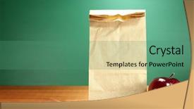  Presentation with school lunch - Beautiful slide deck featuring back to school lunch sack backdrop and a ocean colored foreground
