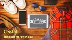  Presentation with school animations - Slide set enhanced with back to school message background and a tawny brown colored foreground