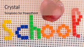  Presentation with school apple - Amazing presentation theme having back to school mosaic with the word school and a red apple backdrop and a coral colored foreground