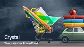  Presentation with back school - Amazing presentation theme having back to school sale background backdrop and a navy blue colored foreground