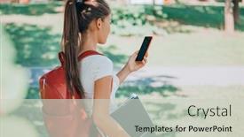  Presentation with online app - PPT theme consisting of back-to-school-semester-online background and a light gray colored foreground