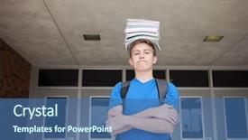  Presentation with back-to-school-virtually - Colorful theme enhanced with back to school supplies boy backdrop and a ocean colored foreground