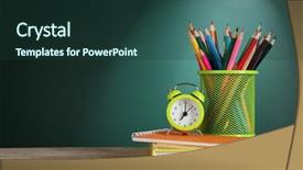  Presentation with green chalkboard - PPT layouts having back to school template background and a tawny brown colored foreground