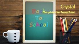  Presentation with welcome back - Beautiful slide set featuring back to school text backdrop and a tawny brown colored foreground