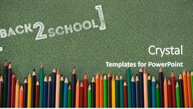  Presentation with colored pencils - Audience pleasing slide deck consisting of back to school text backdrop and a ocean colored foreground