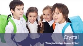  Presentation with school children - Audience pleasing slide set consisting of back to school theme backdrop and a ocean colored foreground