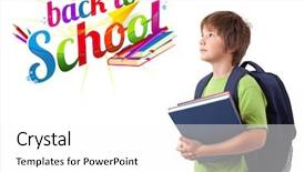  Presentation with back school - Colorful presentation enhanced with back to school theme backdrop and a white colored foreground
