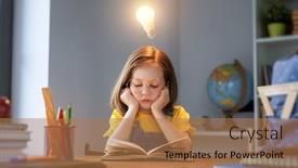  Presentation with brain child - Presentation theme enhanced with back-to-school-thinking-child background and a coral colored foreground