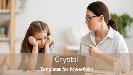  Presentation with adult education - Slide deck enhanced with back-to-school-unhappy-child background and a coral colored foreground